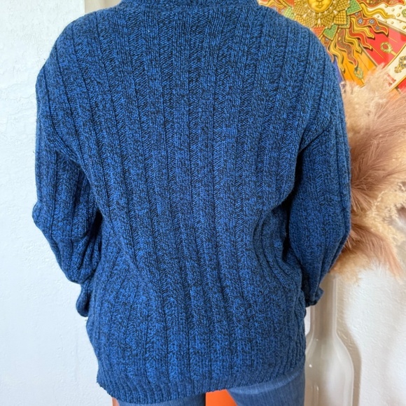 Vintage, London Fog wool mix, blue button down sweater, Mens medium - Picture 5 of 5